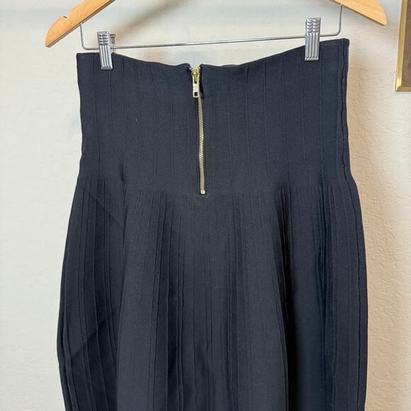 Women's Aleeza Paris Beautiful Black Pleated Midi Skirt Size Medium NEW - Picture 11 of 12